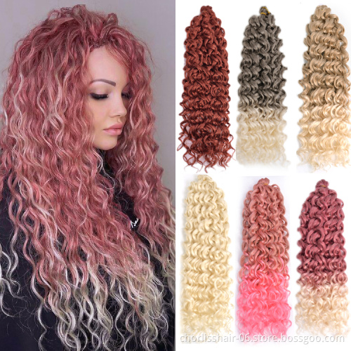24 Inch 125g Hawaii Curl Hairstyle Crochet Hair Bundles Natural Ocean Wave Goddess Locs Synthetic Braiding Hair Extensions Girls